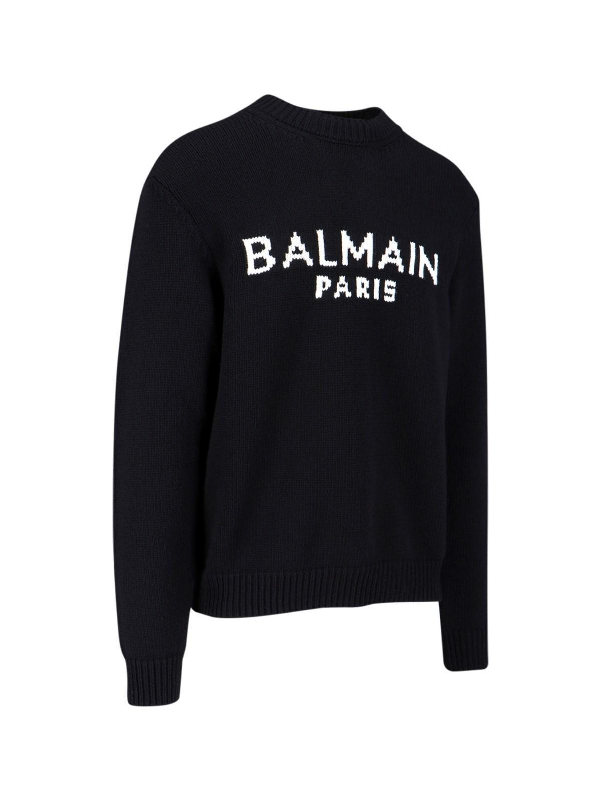 Balmain Logo Sweater in Blue for Men Lyst UK