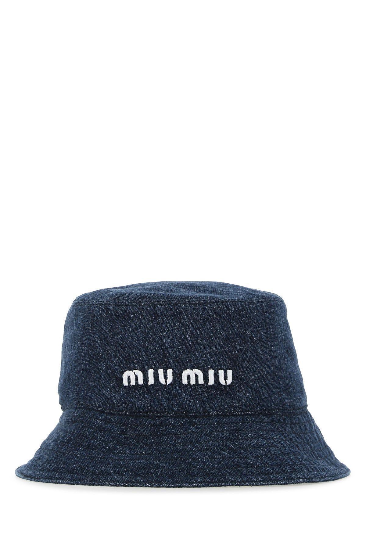 Miu Miu Blue Denim Bucket Hat | Lyst