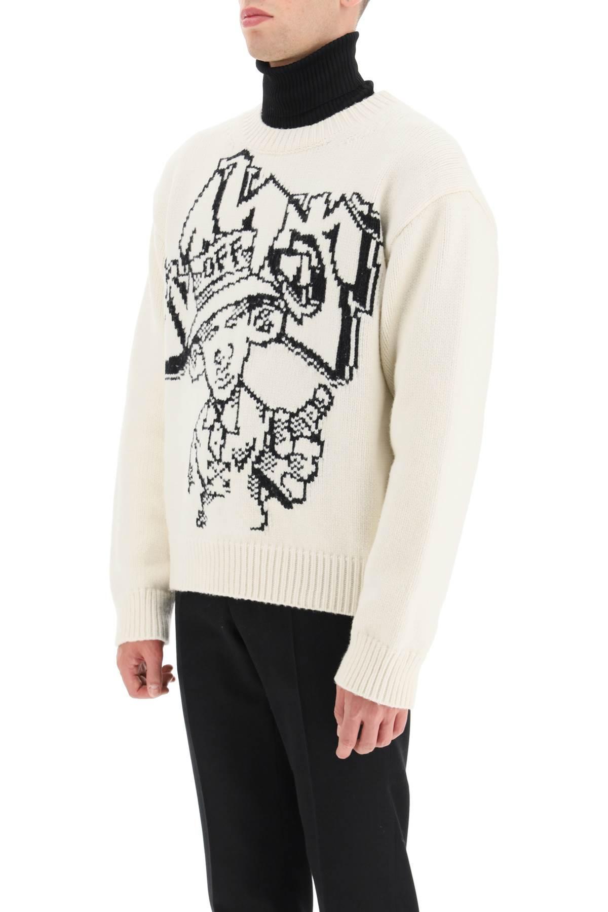 Off-White c/o Virgil Abloh Graffiti 'freest' Sweater in White for Men | Lyst