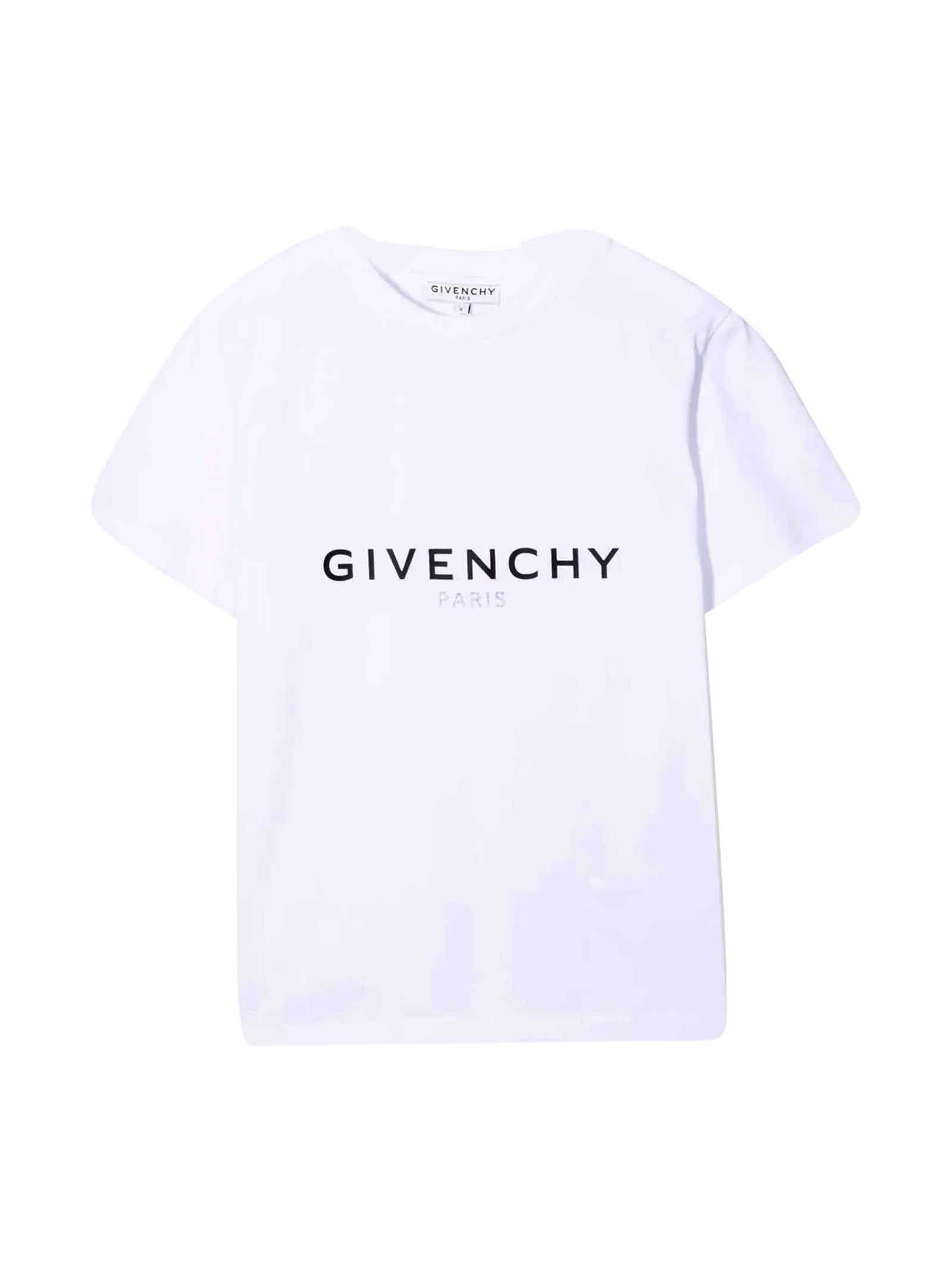 Givenchy White T-shirt With Black Logo for Men | Lyst UK