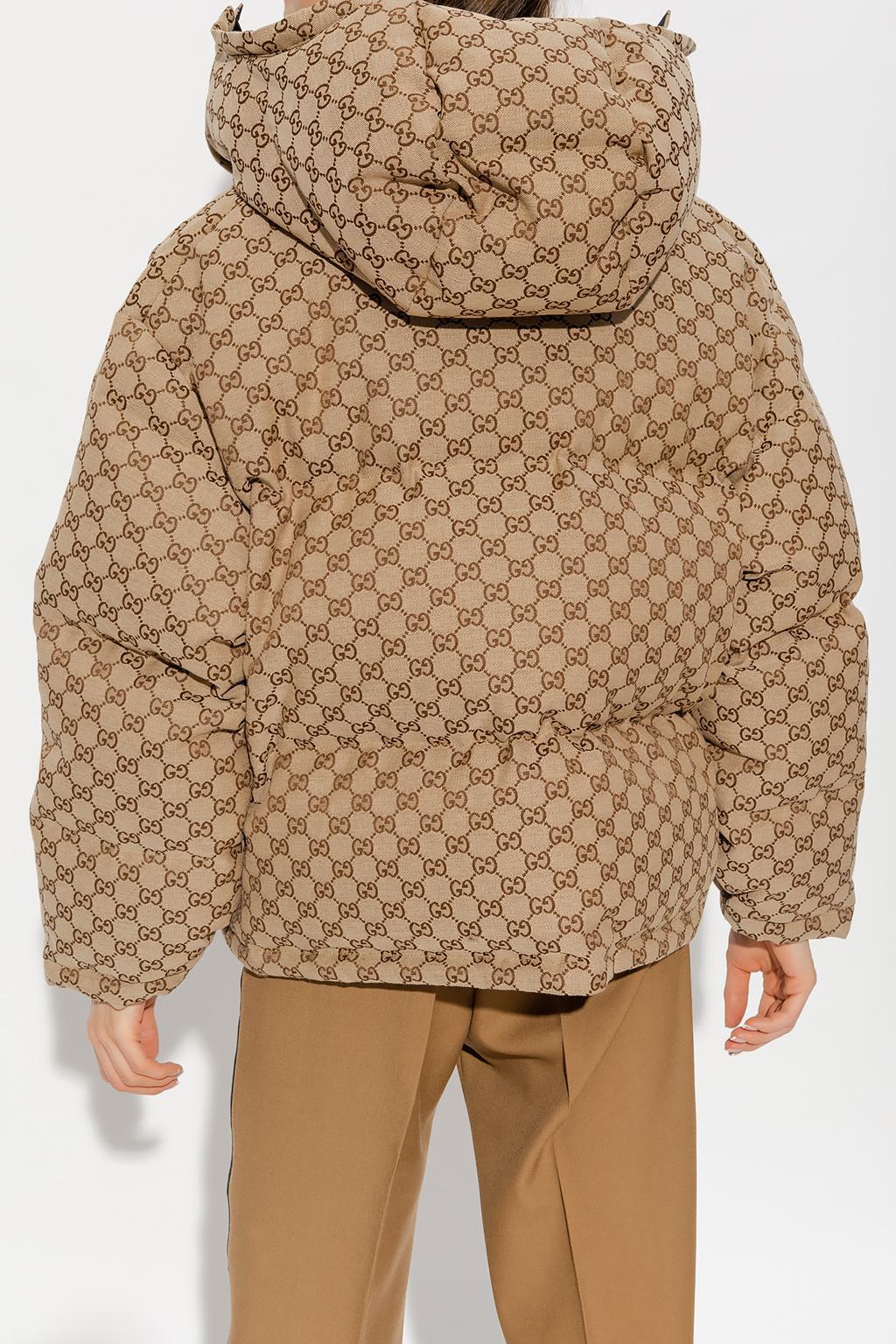 Gucci Down Jacket With Monogram in Natural | Lyst