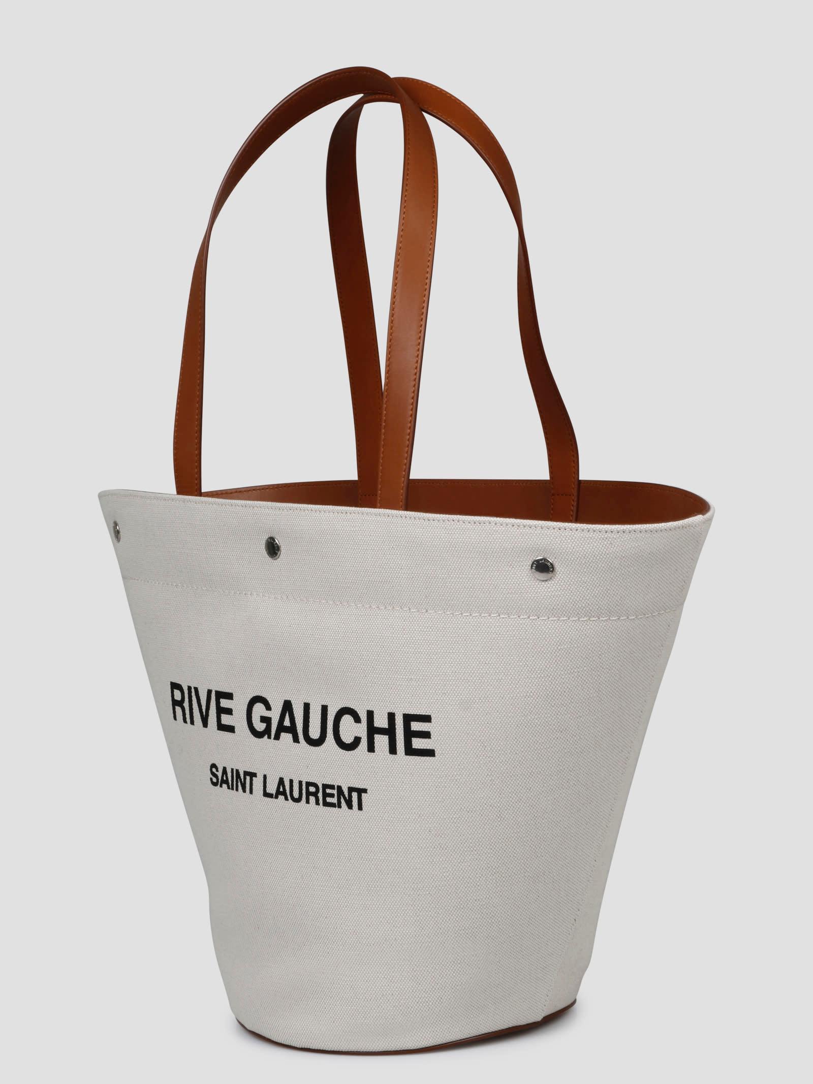 Saint Laurent Rive Gauche Tote Bag Small Neutrals