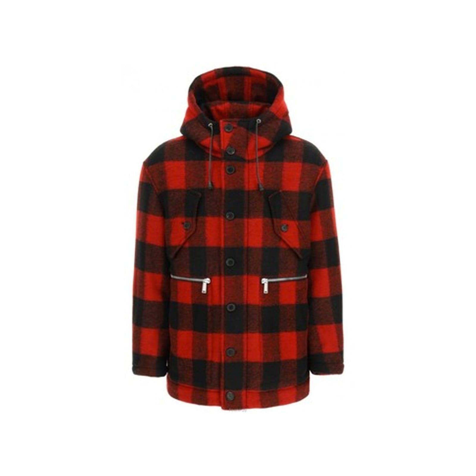 DSquared² Dsqua2 Canada Check Bomber Jacket in Red for Men | Lyst