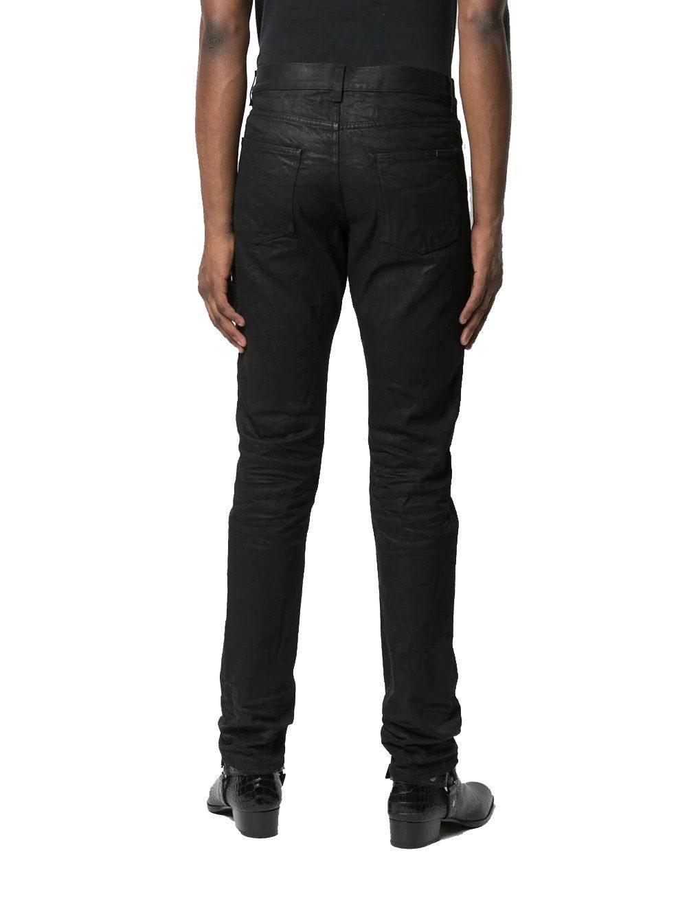Saint Laurent High-waist Straight-leg Jeans in Black for Men | Lyst