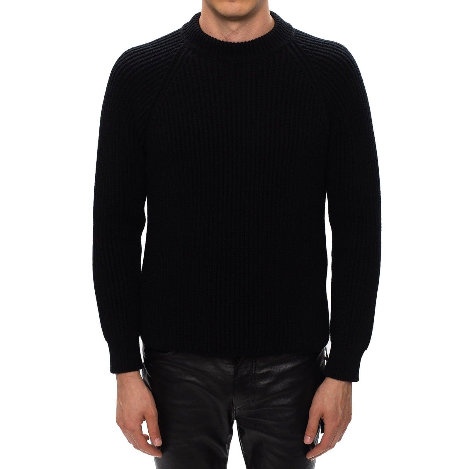 Saint Laurent Wool Rib-knit Sweater in Black for Men