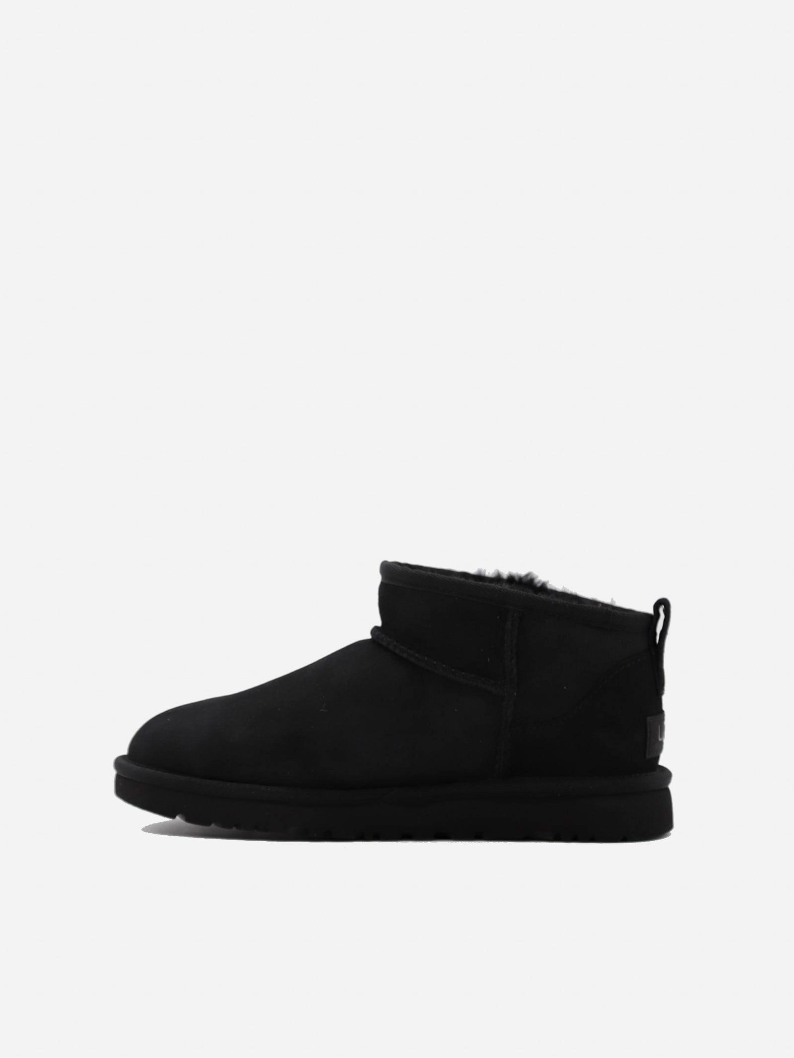 UGG Classic Ultra Mini Ankle Boots In Suede in Black | Lyst