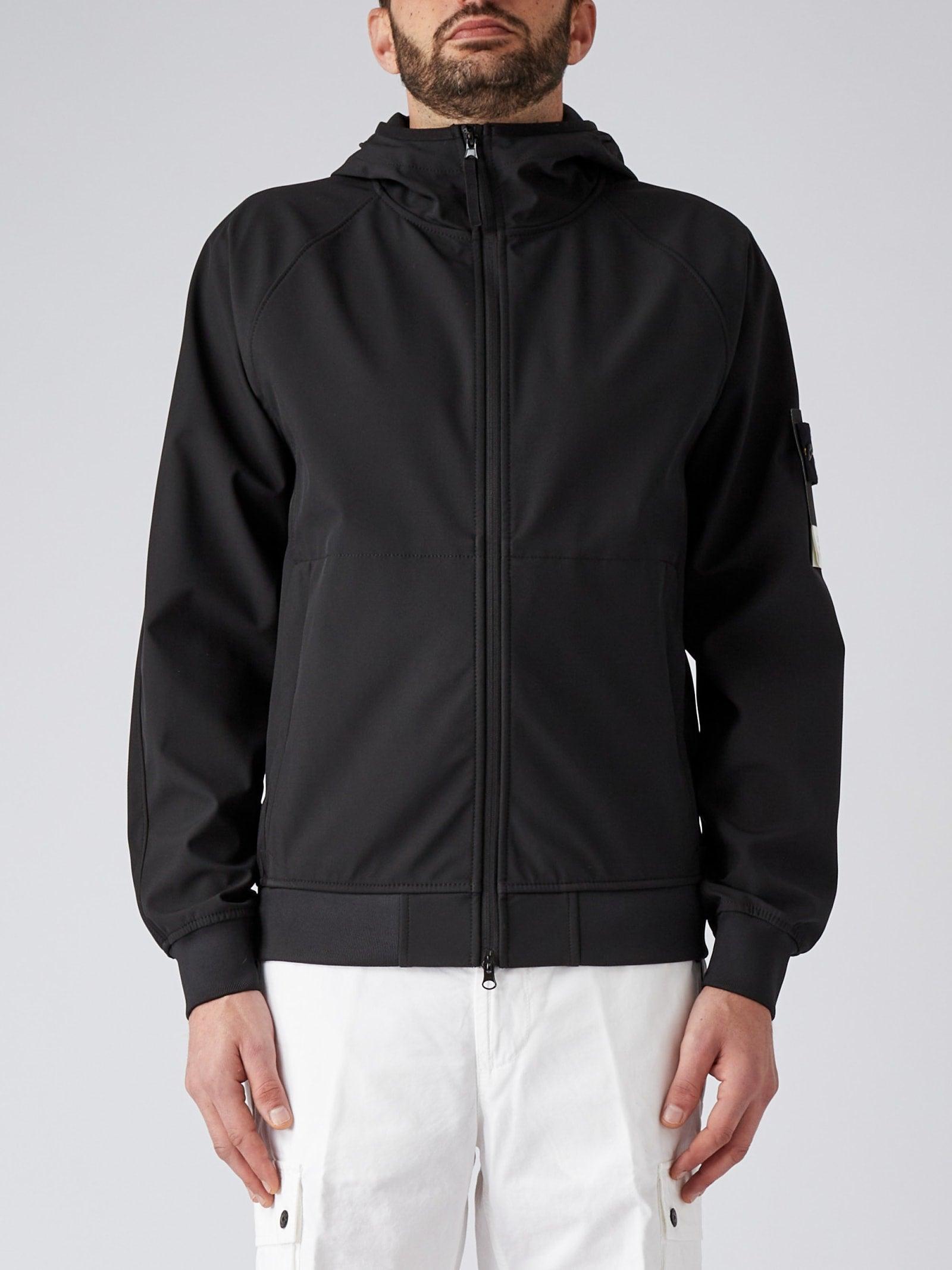 stone island shell jacket black