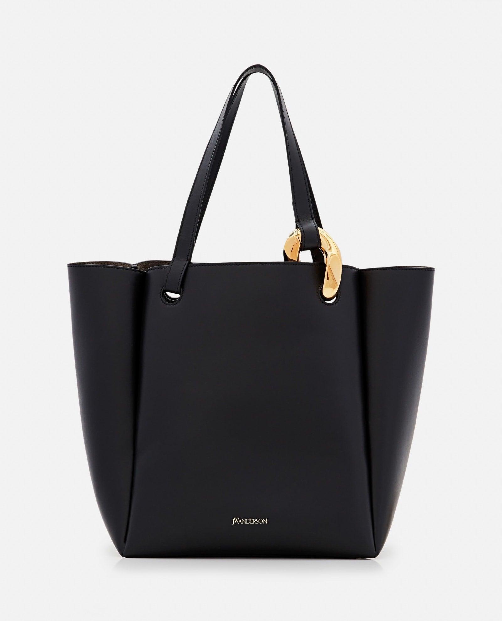 JW Anderson Chain Cabas Leather Tote Bag in Black | Lyst