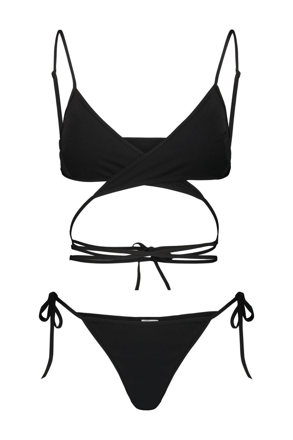 Balenciaga Wrap Bikini Set in Black | Lyst