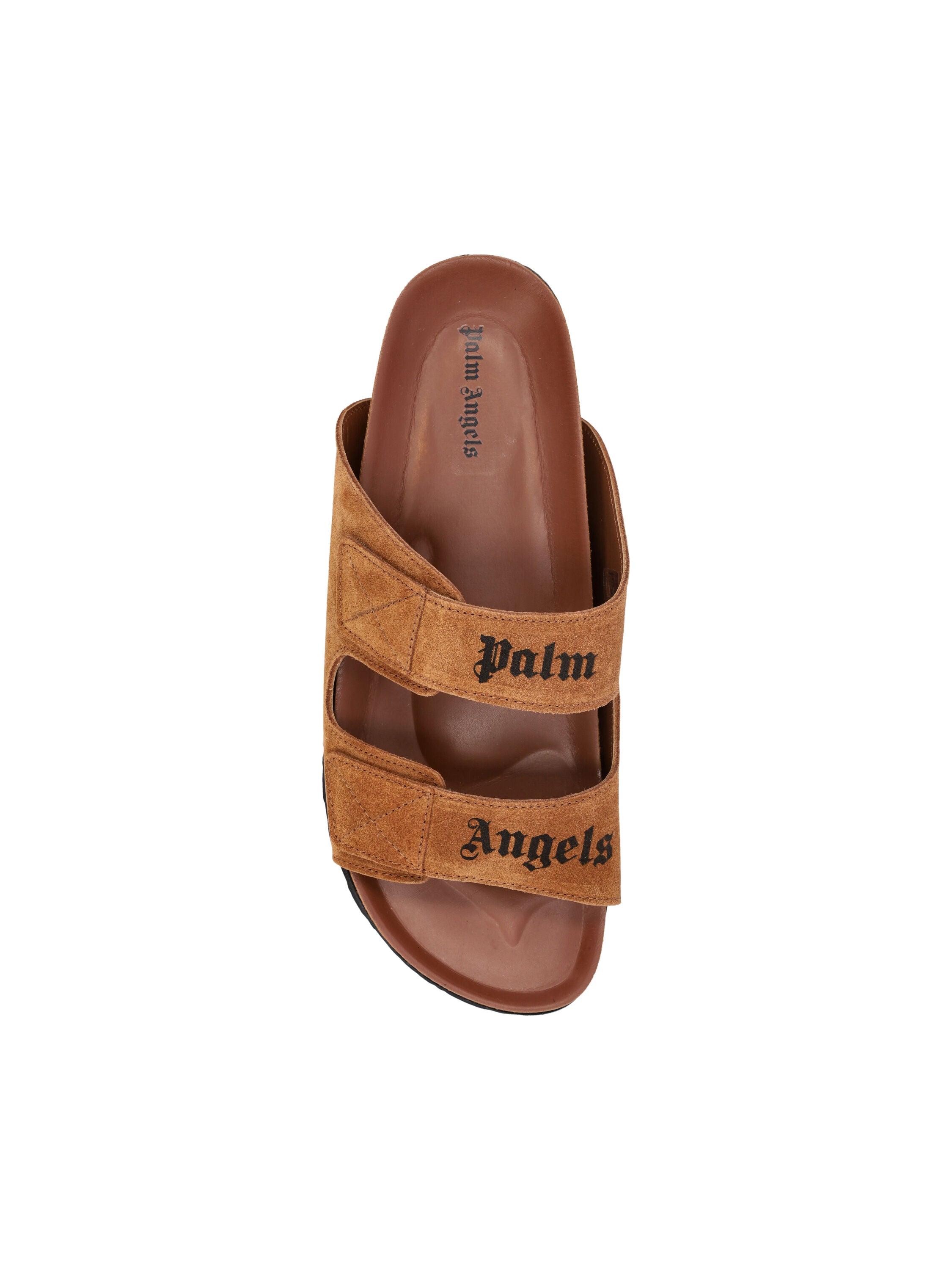 Palm Angels Suede Sandals in Brown | Lyst