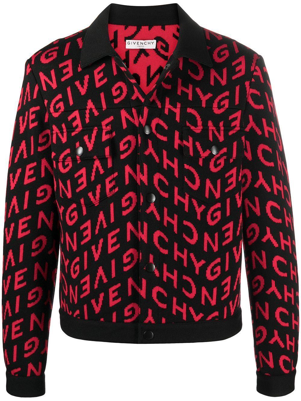 Givenchy Logo Intarsia-knit Jacket in Red for Men | Lyst