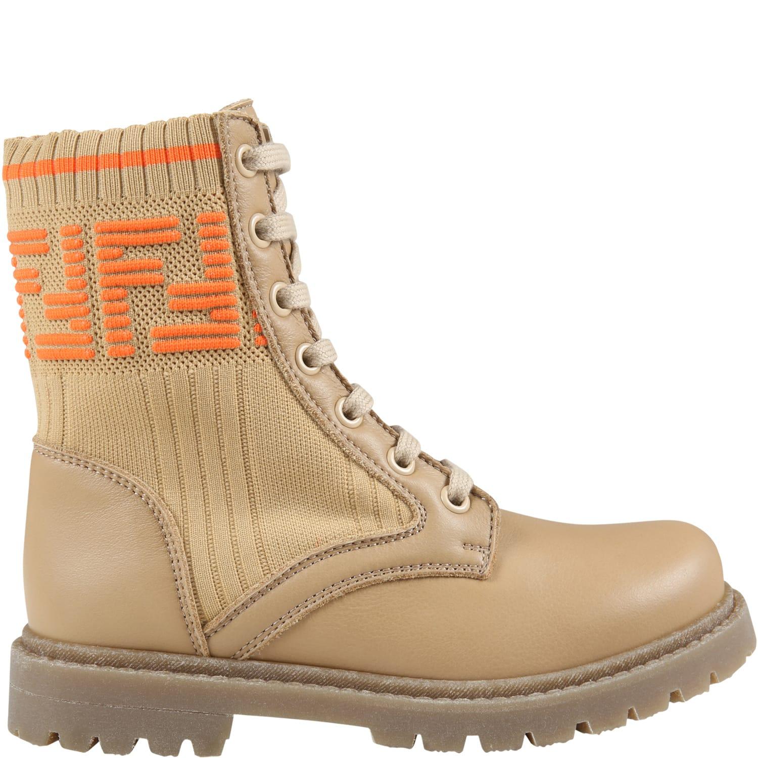 Fendi Boots For Kids With Double Orange Ff in Brown for Men | Lyst