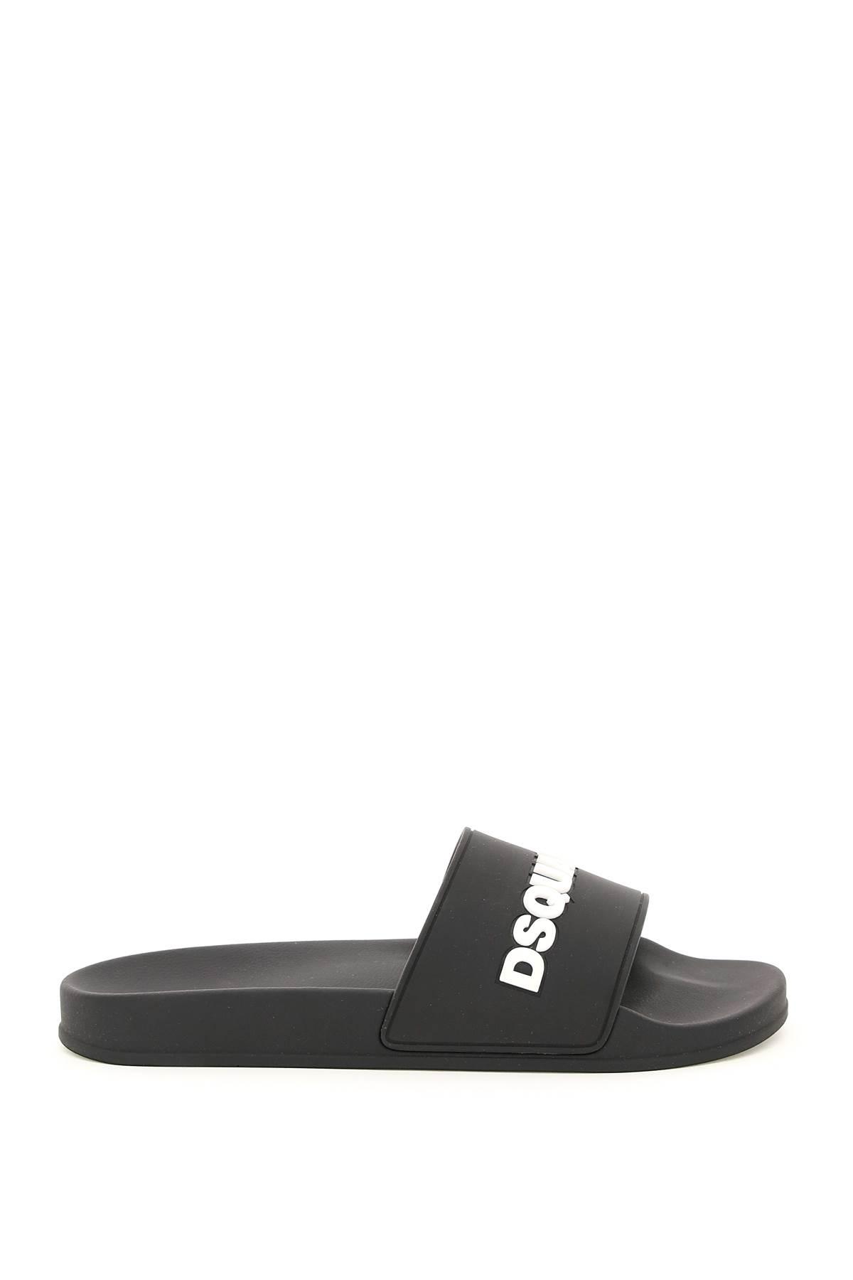 for Men Mens Shoes Sandals slides and flip flops Sandals and flip-flops White DSquared² Rubber Slide Sandals in Nero 
