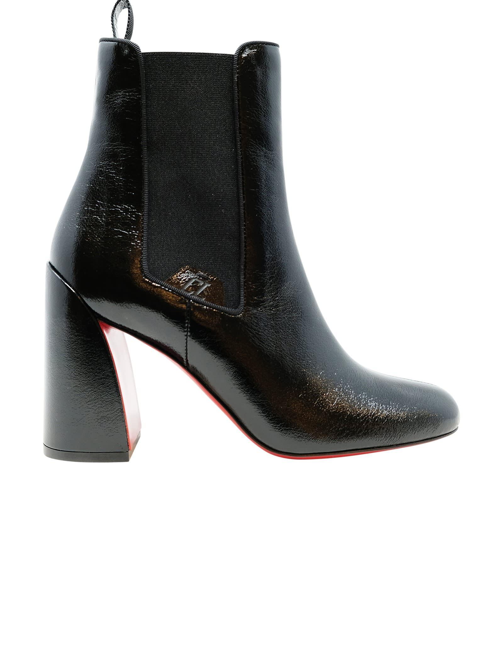 Christian Louboutin Turelastic Leather Ankle Boots 55 - Black - 37.5