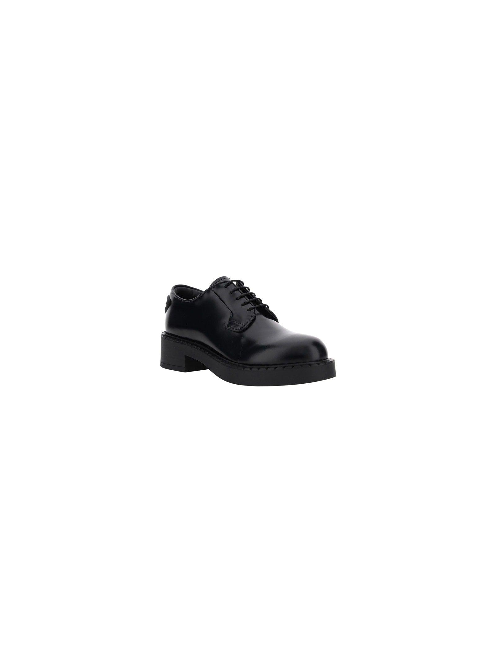 Prada Leather Lace-up Shoes - Women in Nero (Black) - Save 54% | Lyst