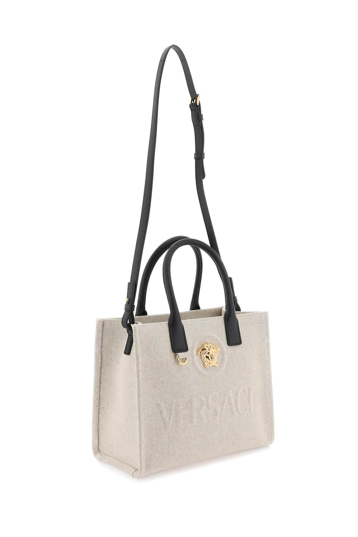 Versace La Medusa Convertible Tote Bag Leather Small Black 2027842
