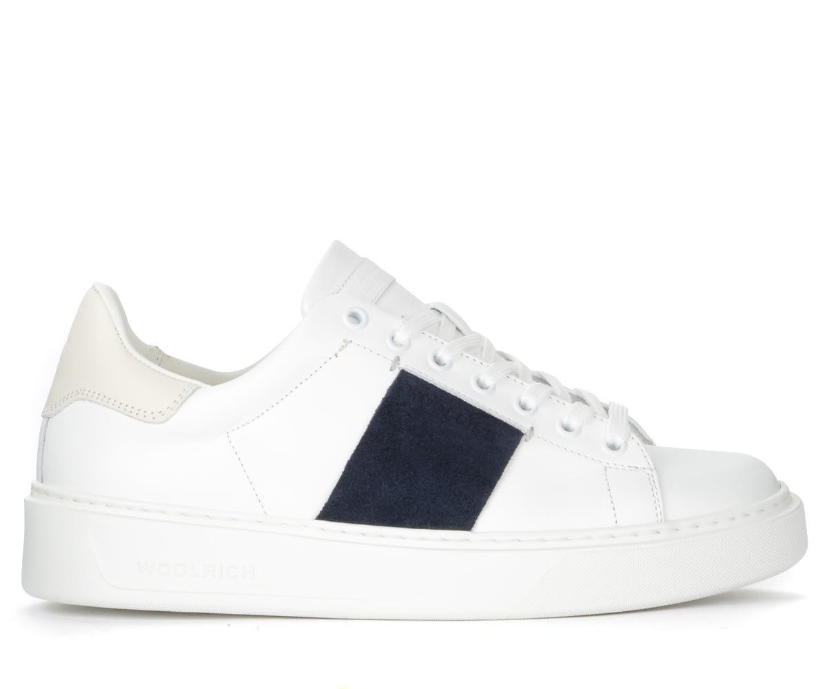 Woolrich Sneaker In White And Indigo Leather - Men for Men | Lyst