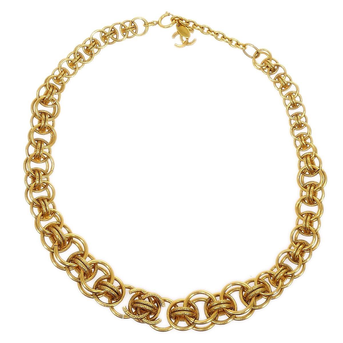 Chanel 1986-1994 Gold Cc Necklace in Metallic