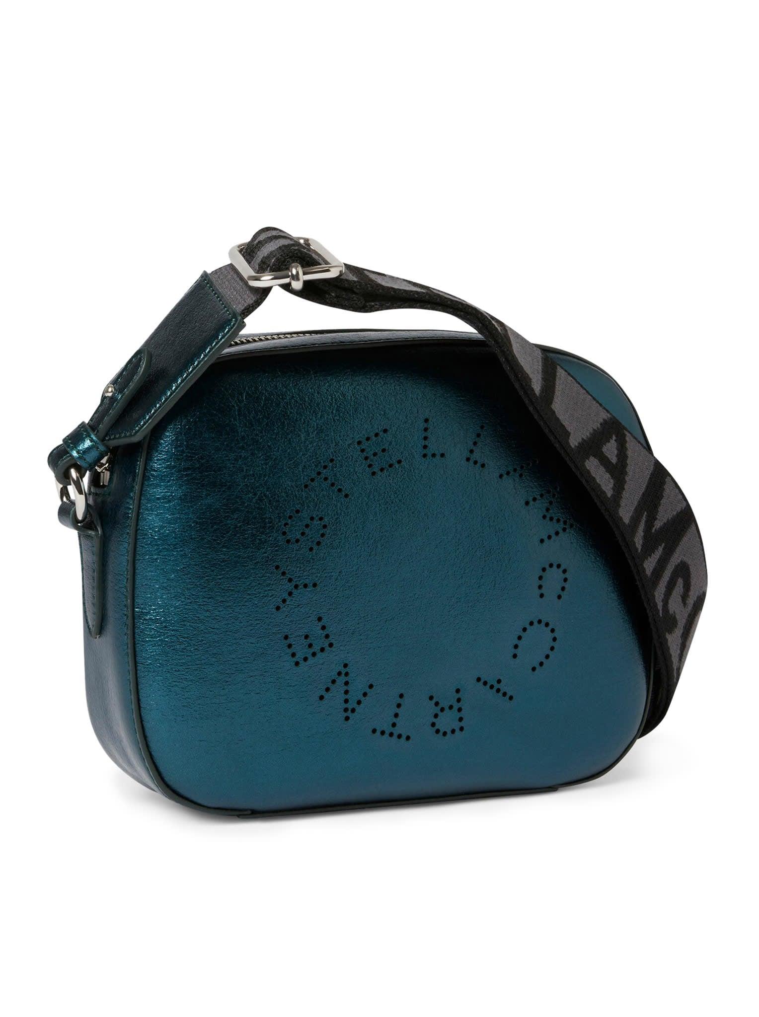 Stella McCartney Small Camera Bag Eco Metallic Mat in Blue | Lyst