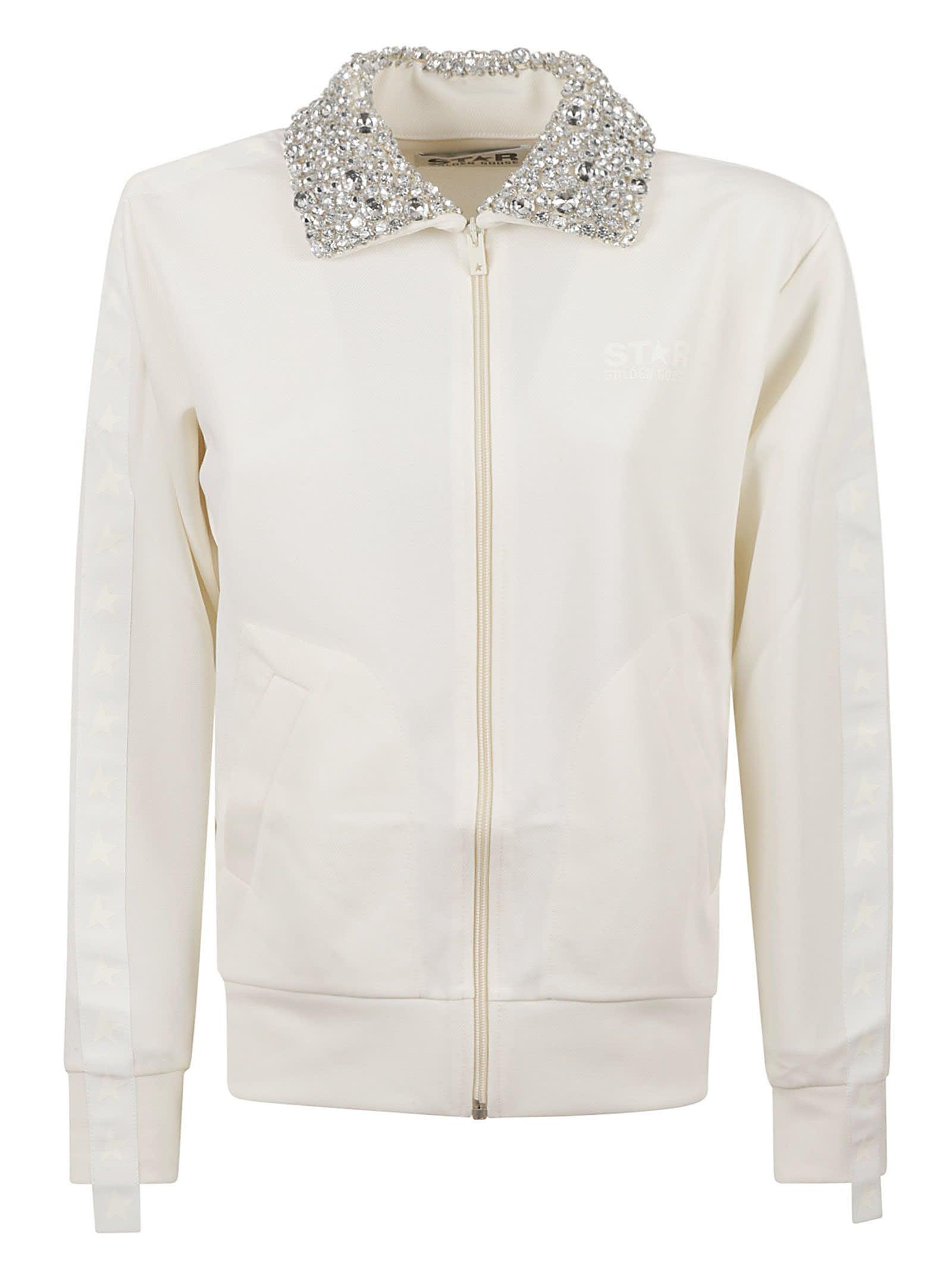 Golden Goose Denise Zip Track Jacket in White | Lyst