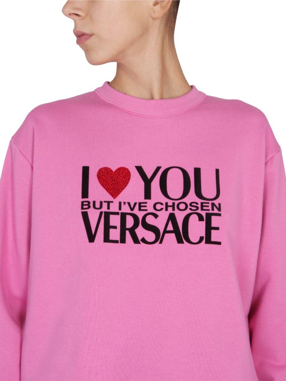 Versace Sweatshirt With I Love You Logo in Pink | Lyst