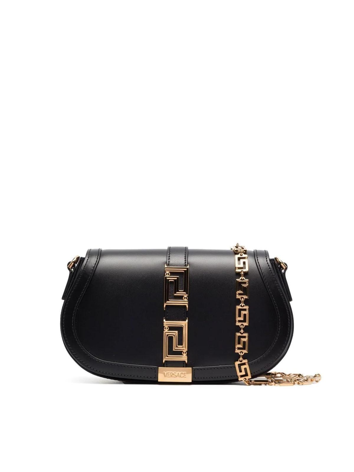 Cross body bags Versace - Virtus black leather crossbody bag