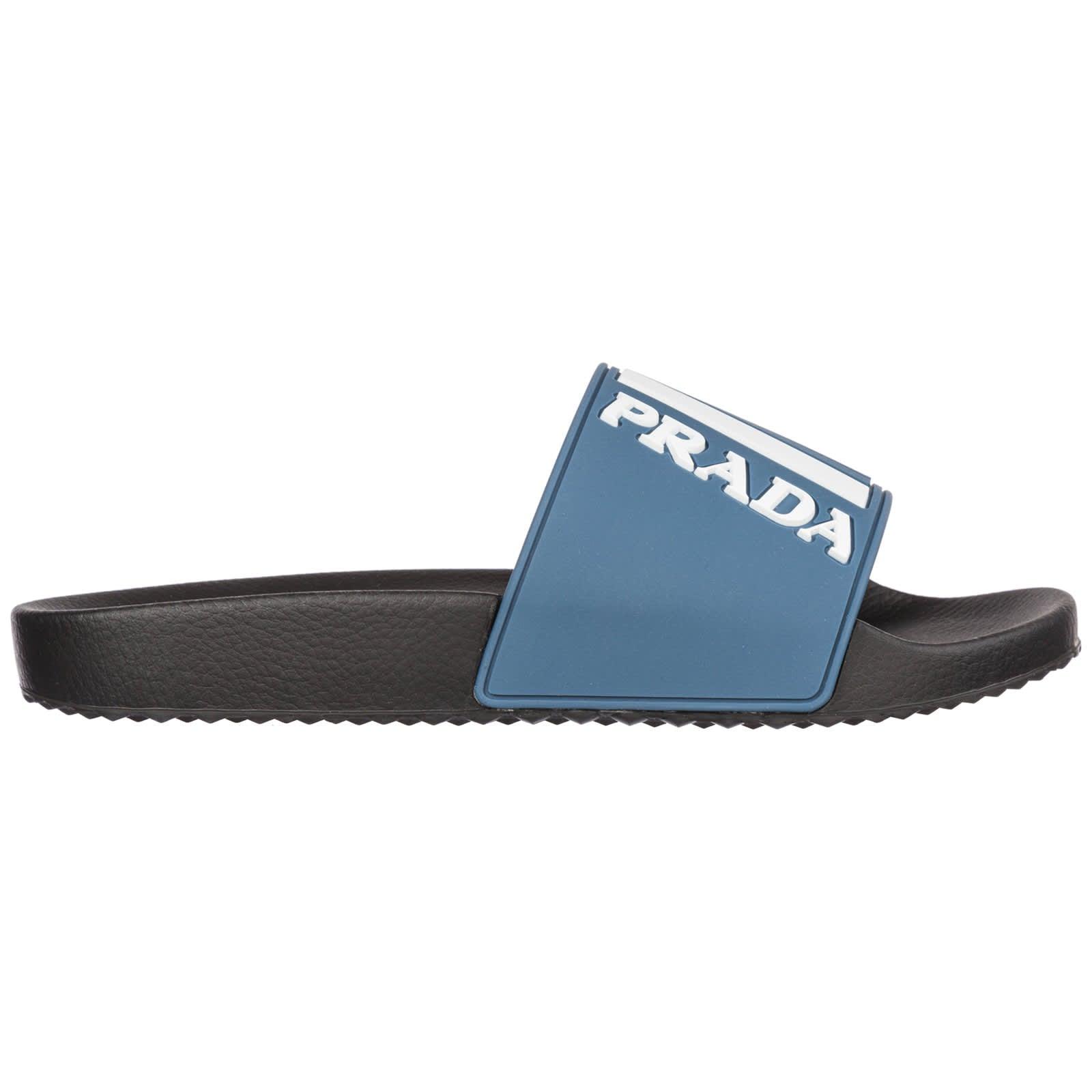 Prada Slippers Sandals Rubber in Blue for Men | Lyst