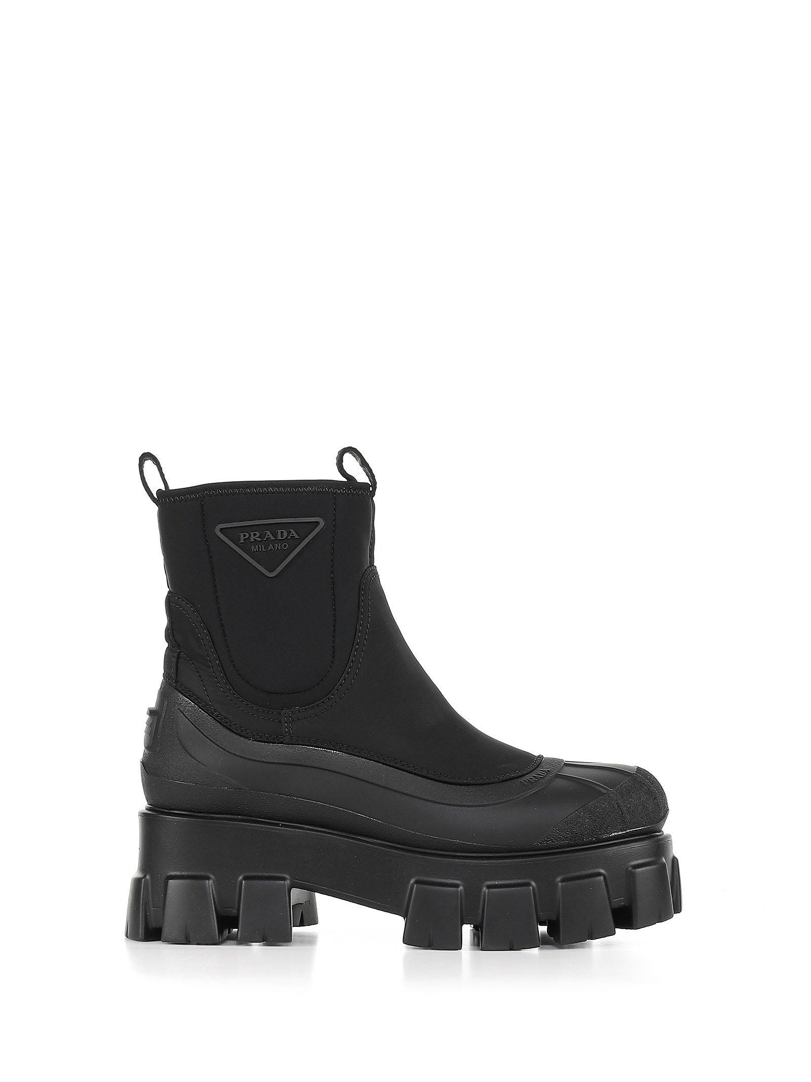 Prada Monolith Ankle Boot in Black | Lyst
