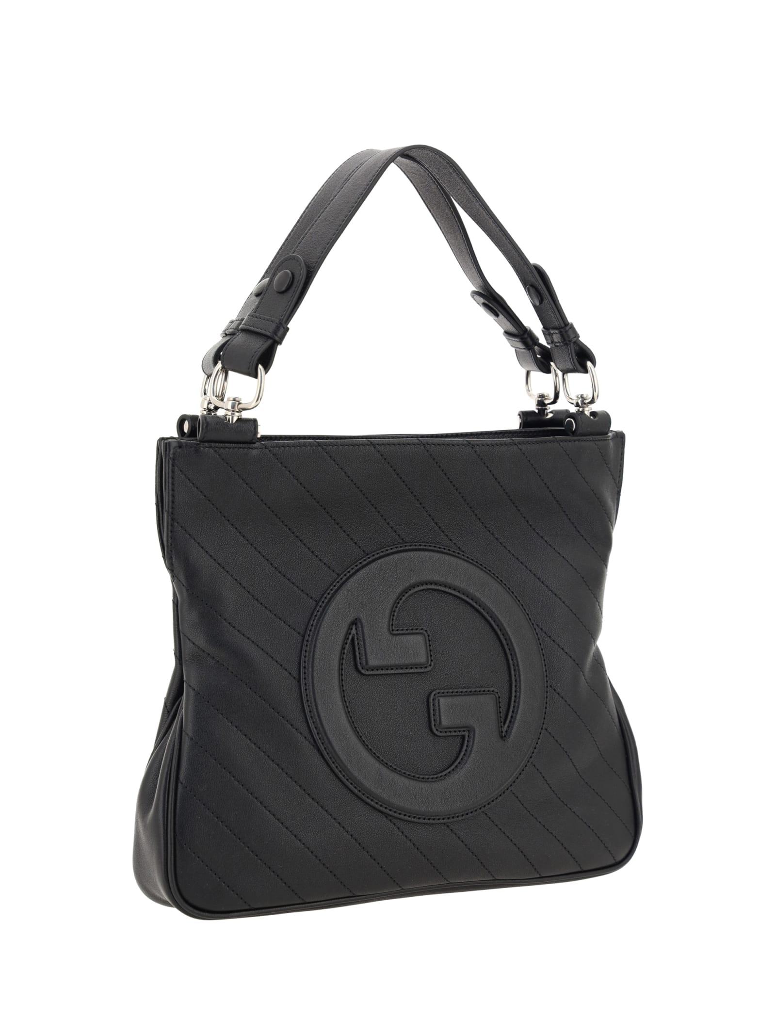 Gucci: Black Interlocking G Blondie Shoulder Bag