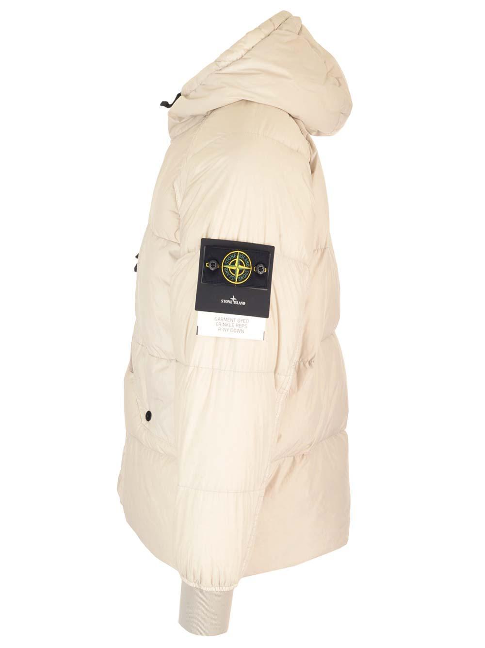 Stone Island Cream Down Jacket in Natural for Men Lyst