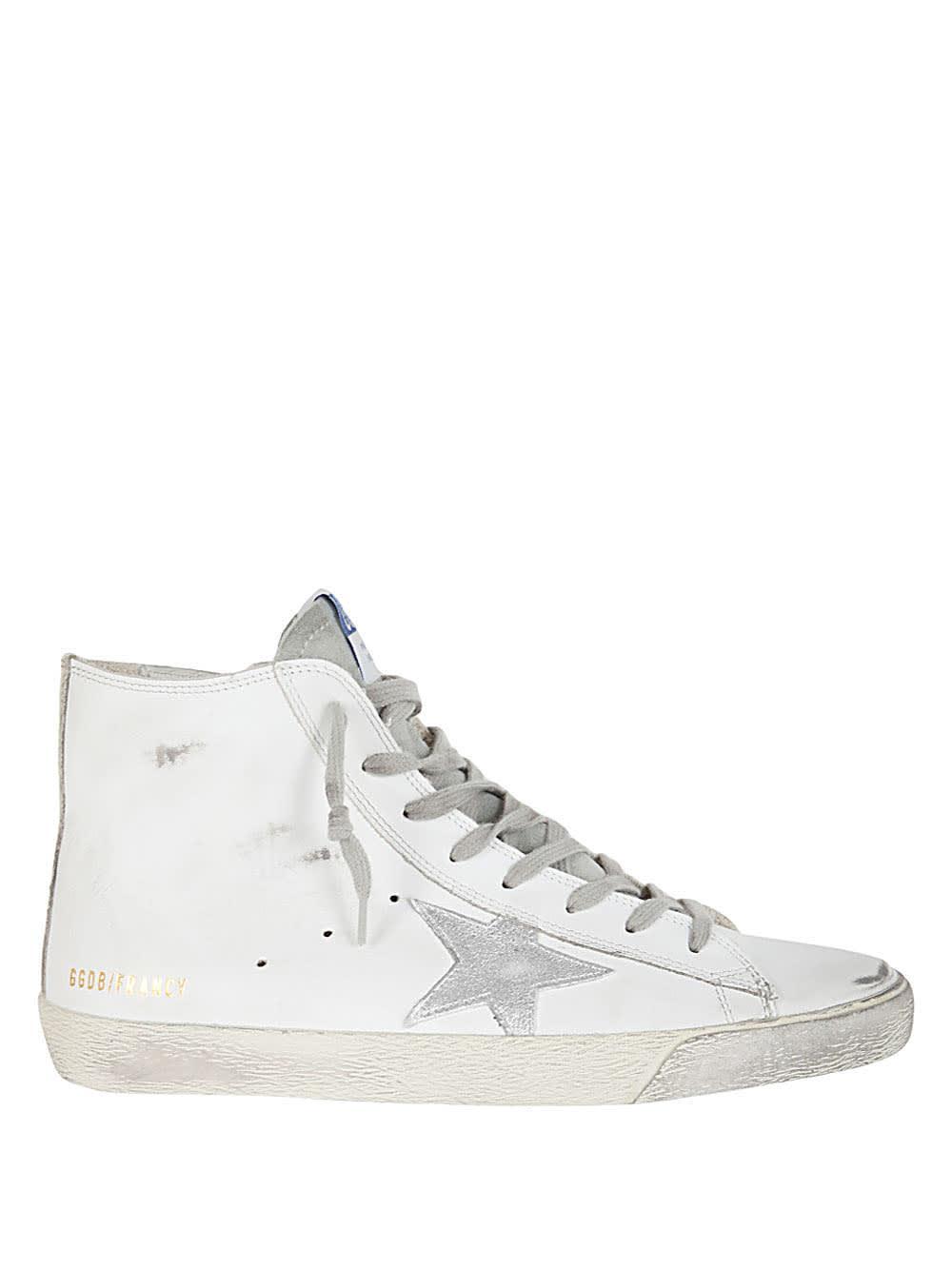 Golden Goose Francy Leather Upper Suede Laminated Star in White