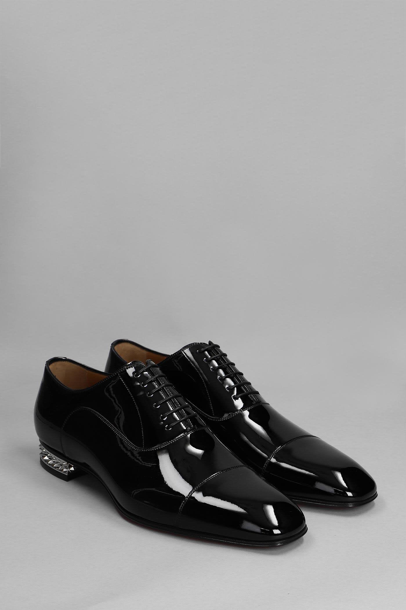 Christian Louboutin Greggyrocks Lace Up Shoes In Black Patent Leather in  Gray for Men | Lyst