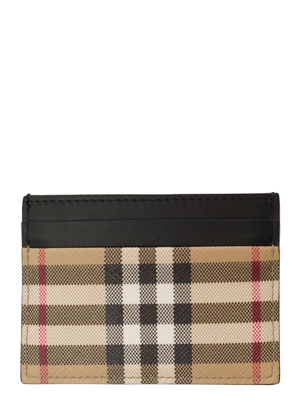Burberry Card-holder With Vintage Check Motif In Cotton Blend Man