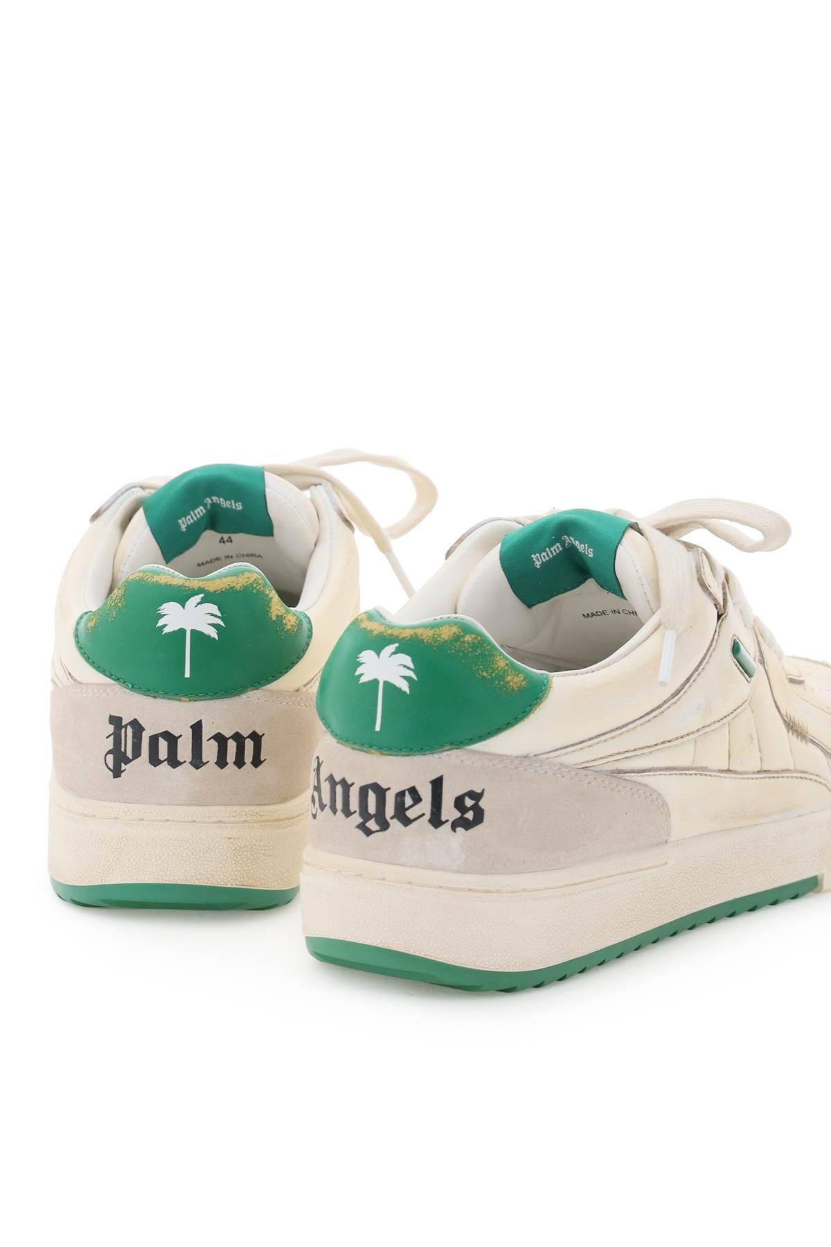 Palm Angels University leather sneakers - White