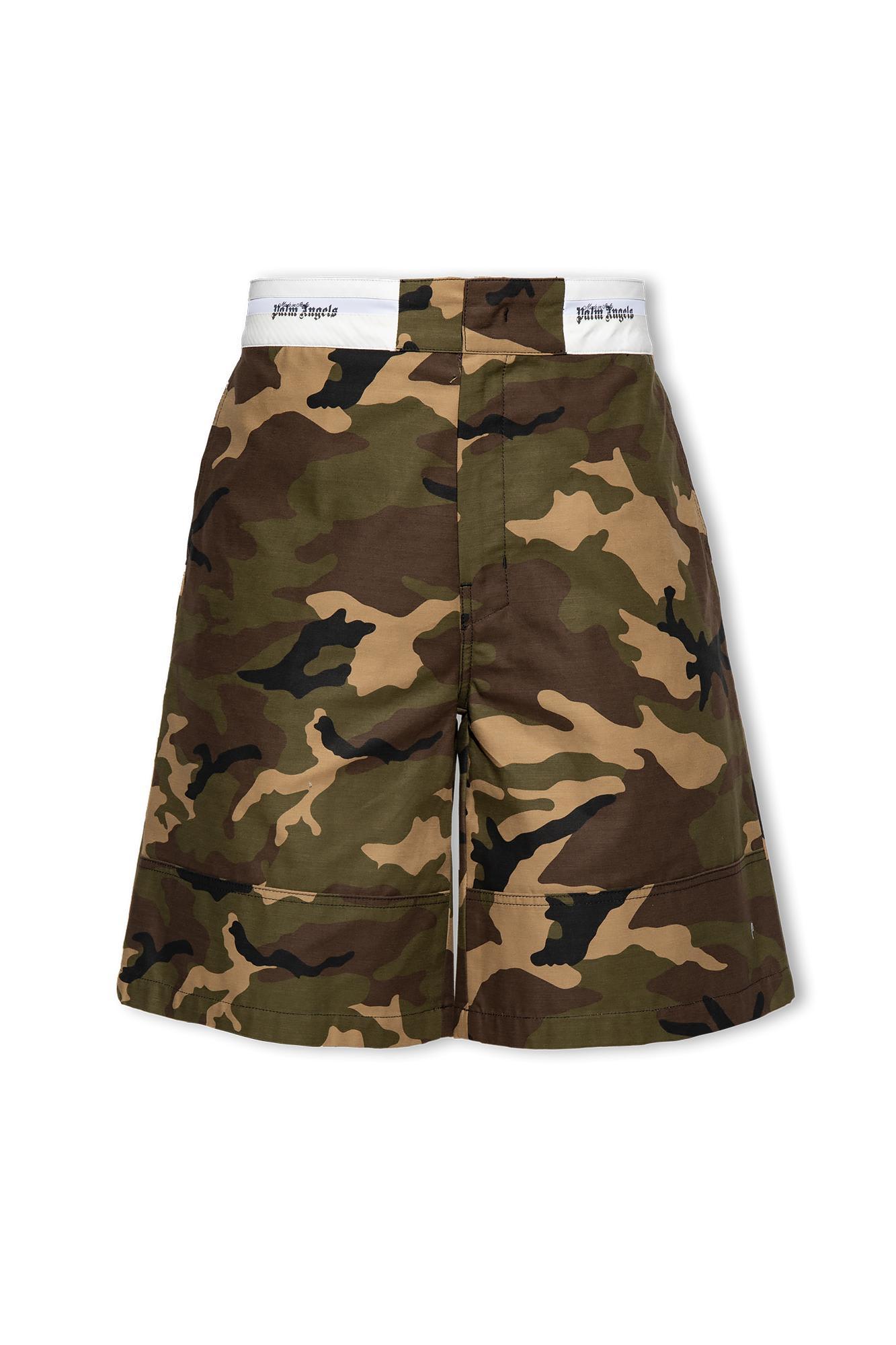 レア PALM ANGELS CAMO SHORTS - BEIGE/BLACK-