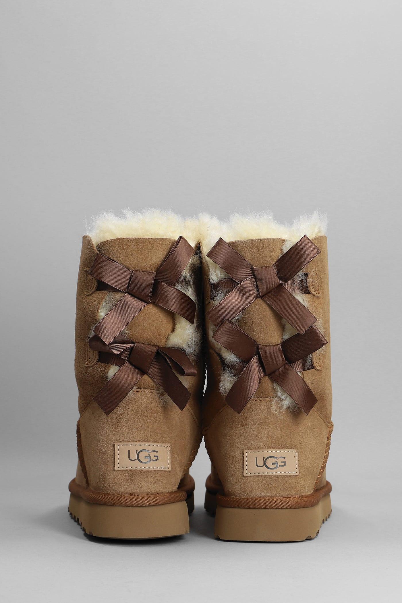UGG Bailey Bow Ii Low Heels Ankle Boots In Suede in Brown | Lyst