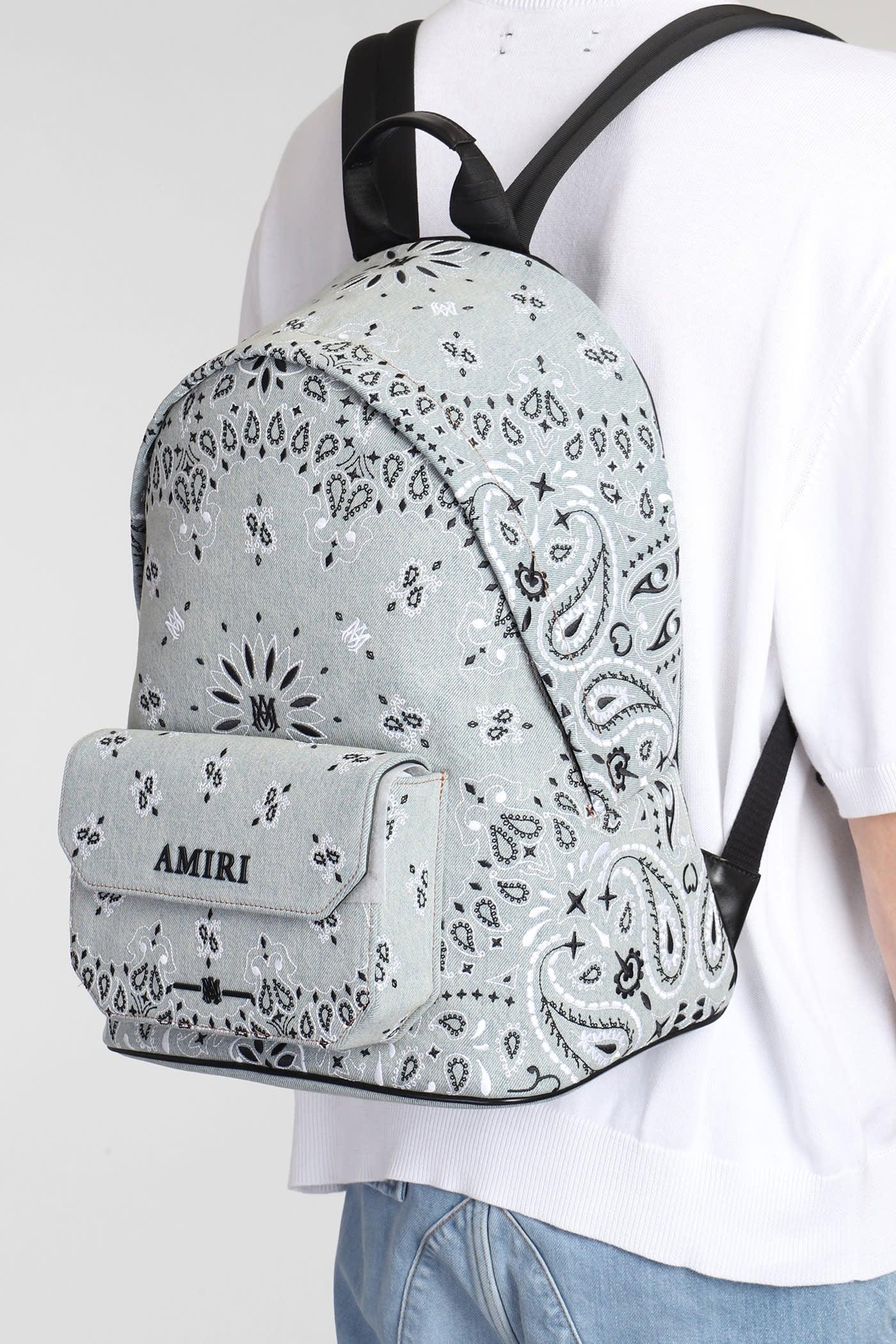 Amiri Bandana Backpack In Blue Cotton in Gray for Men | Lyst