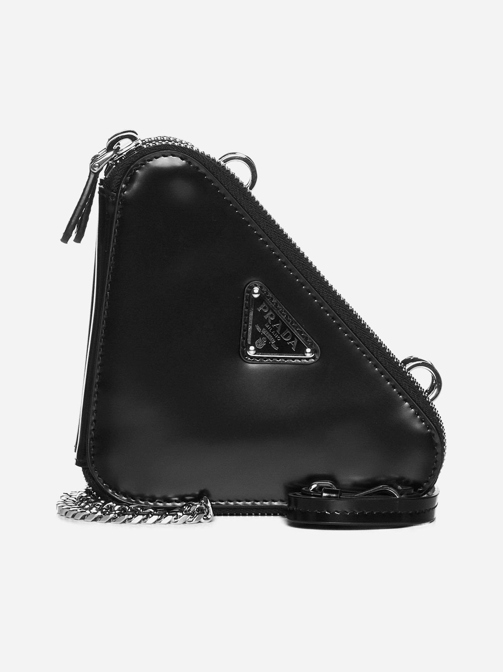 Prada triangle-plaque Leather Mini Bag - Farfetch