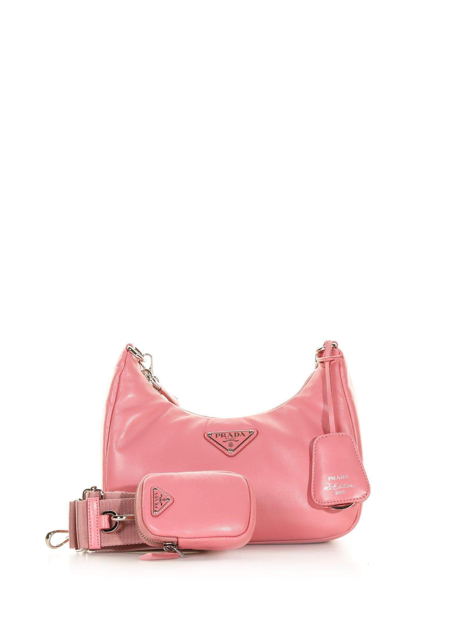 Prada Re-Edition 2005 Shoulder Bag Nylon Pink for Women