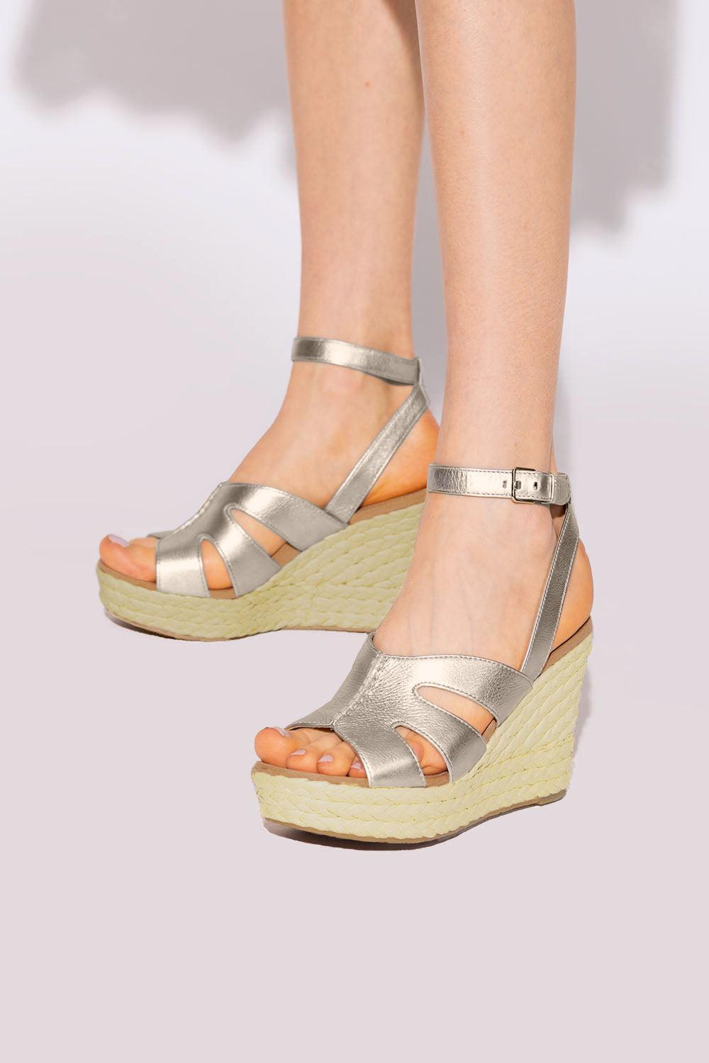 Ugg gold wedge sandals cheap