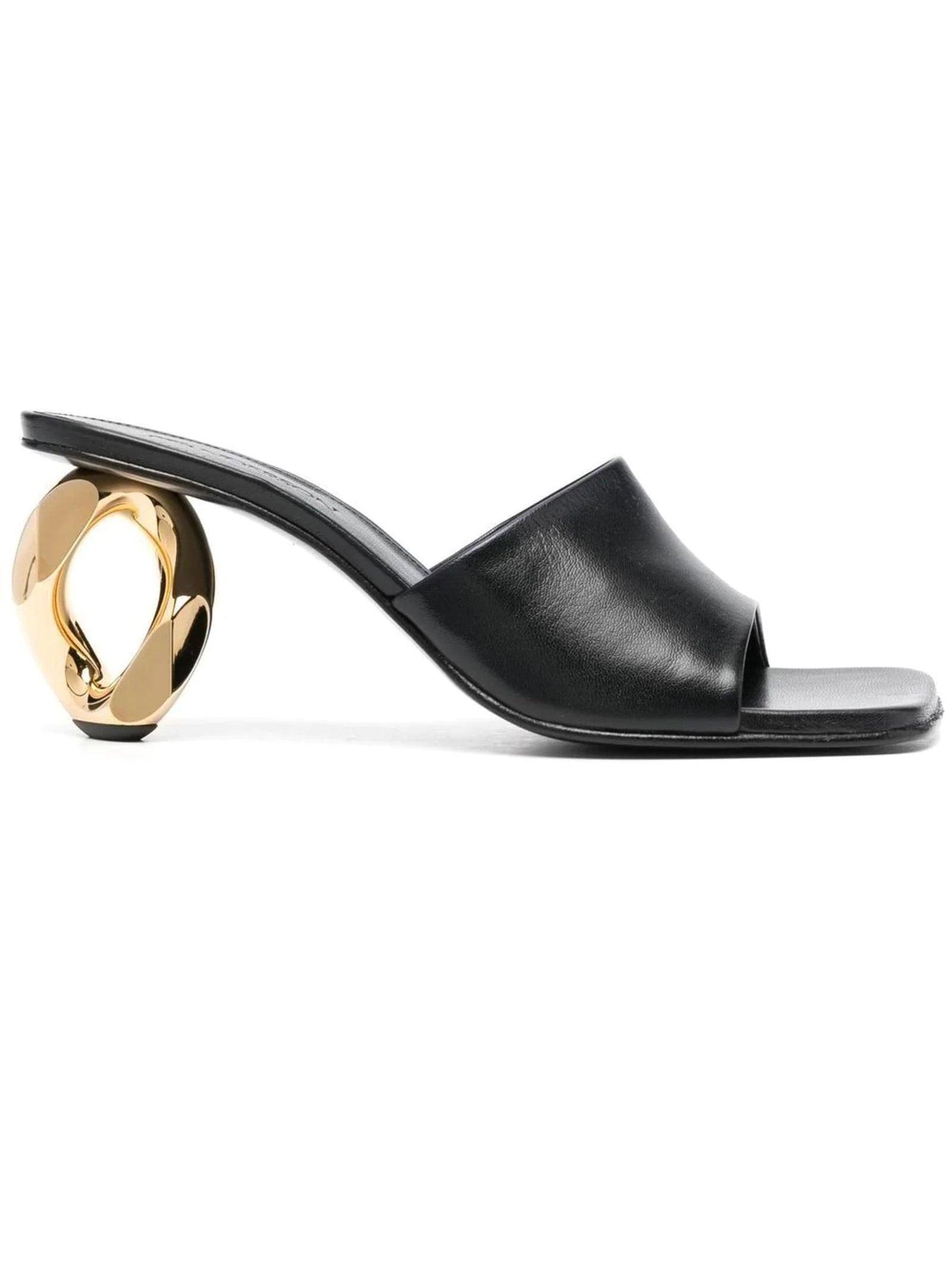 JW Anderson Black Calf Leather Sandals | Lyst