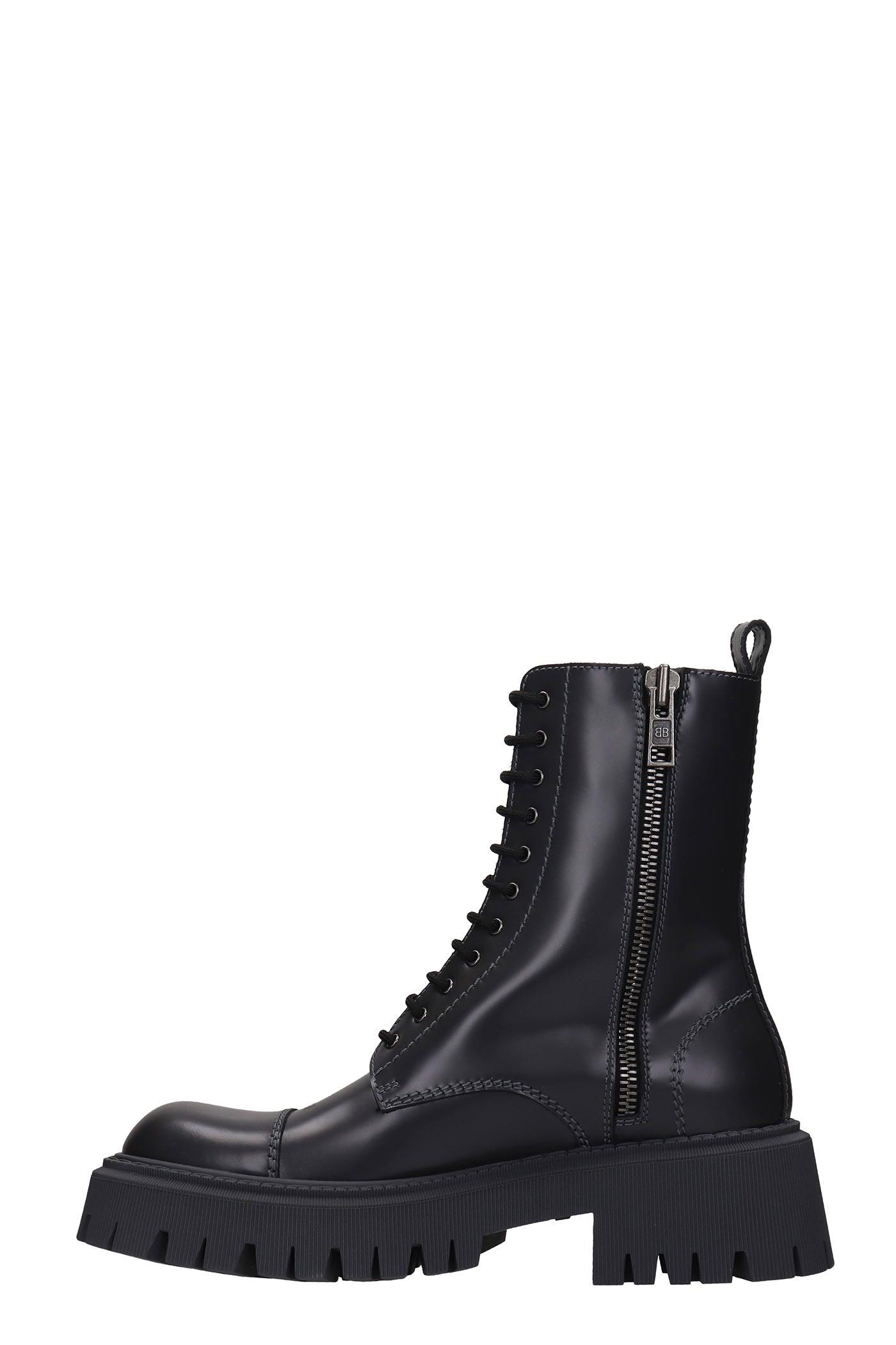 Balenciaga Tractor Leather Platform Ankle Boots in Black  Lyst