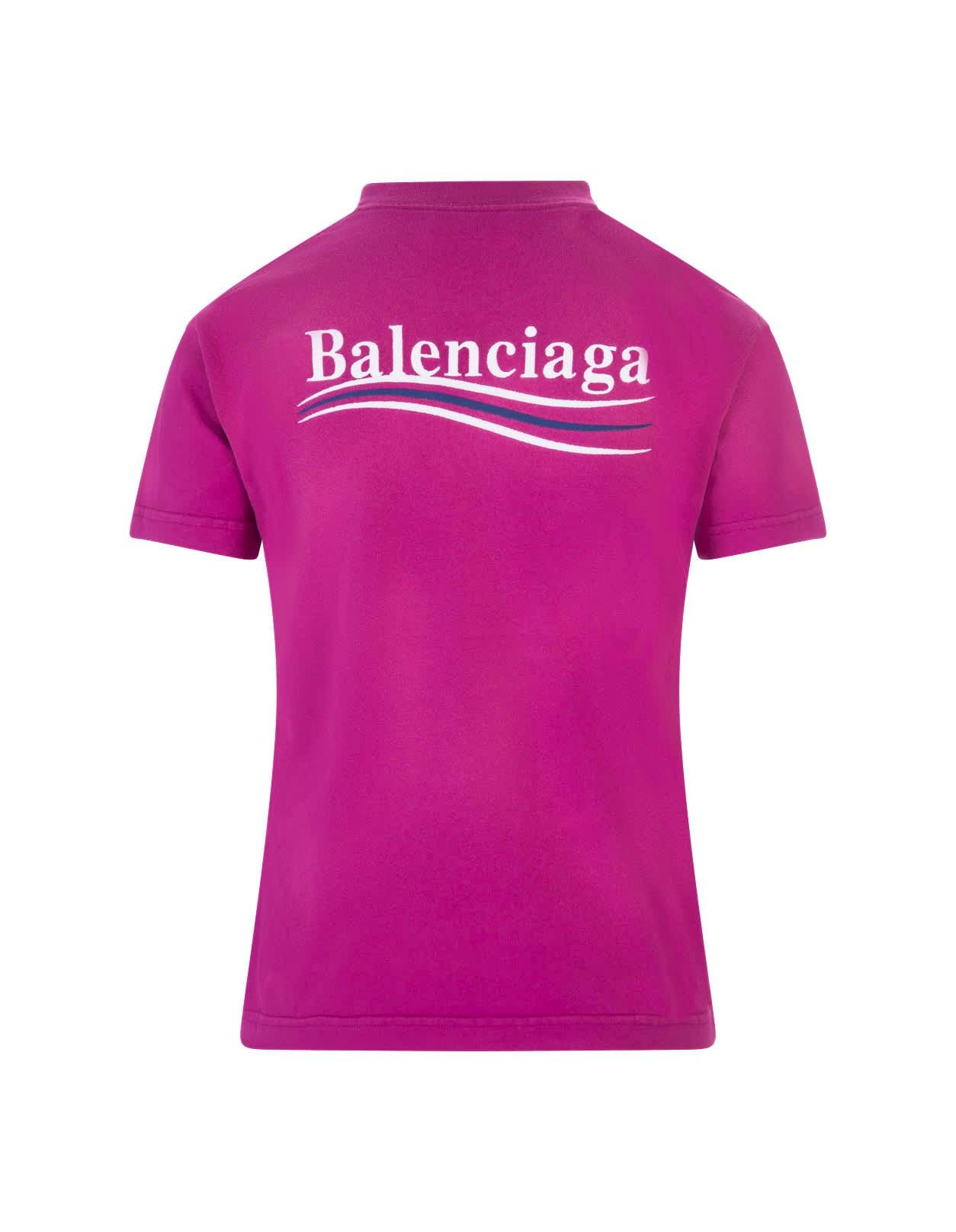 Balenciaga Cotton Woman Political Campaign Small Fit T-shirt in Magenta  (Pink) - Save 38% | Lyst