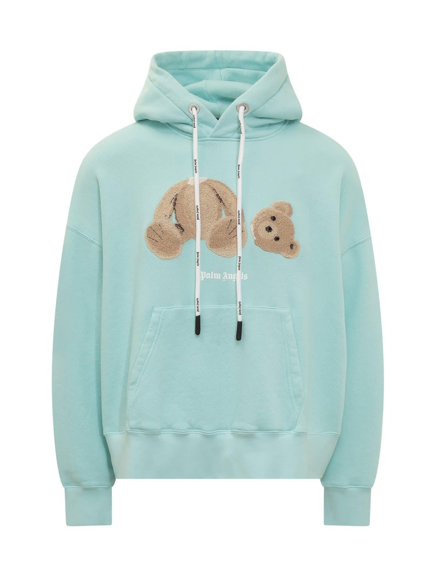 Palm Angels Bear Hoodie in Blue for Men | Lyst