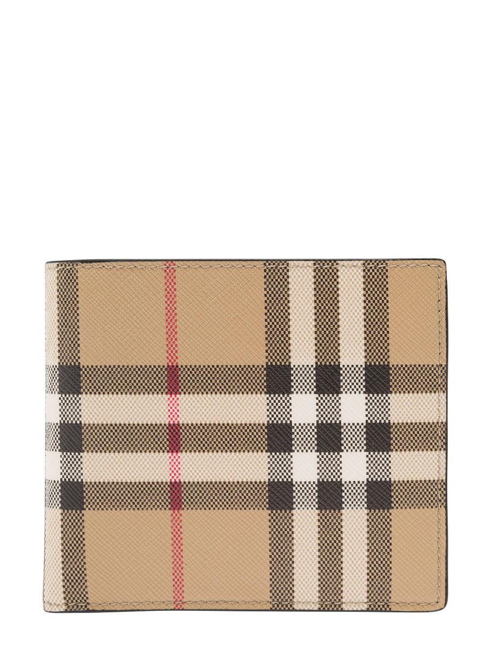 Burberry Card-holder With Vintage Check Motif In Cotton Blend Man