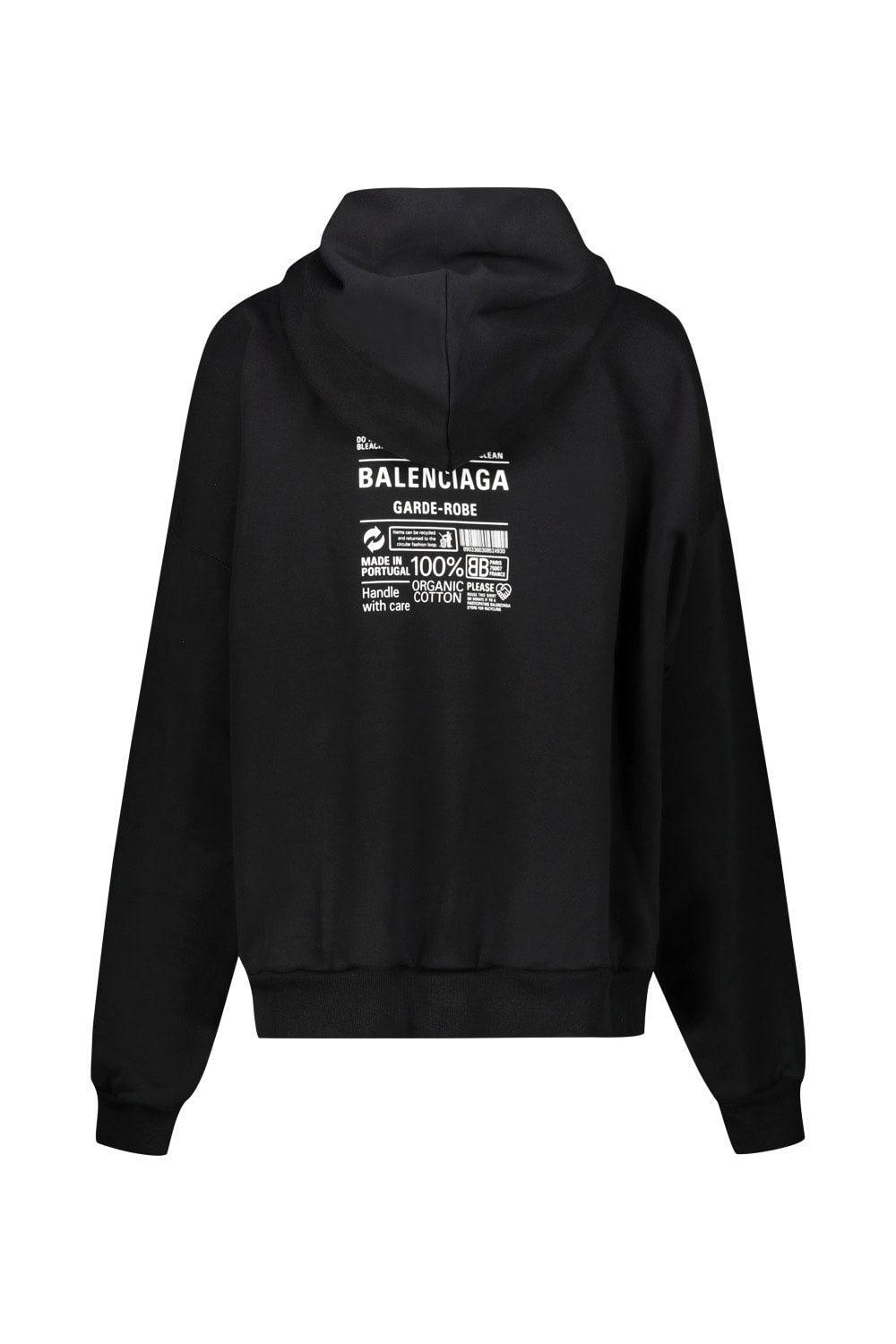 Balenciaga Hoodie With Print On The Back in Black | Lyst