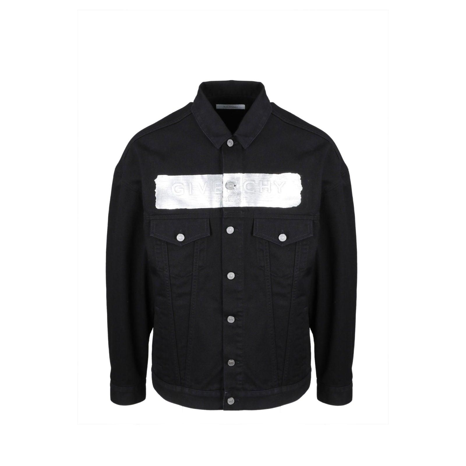 Half black half white jean jacket cheap