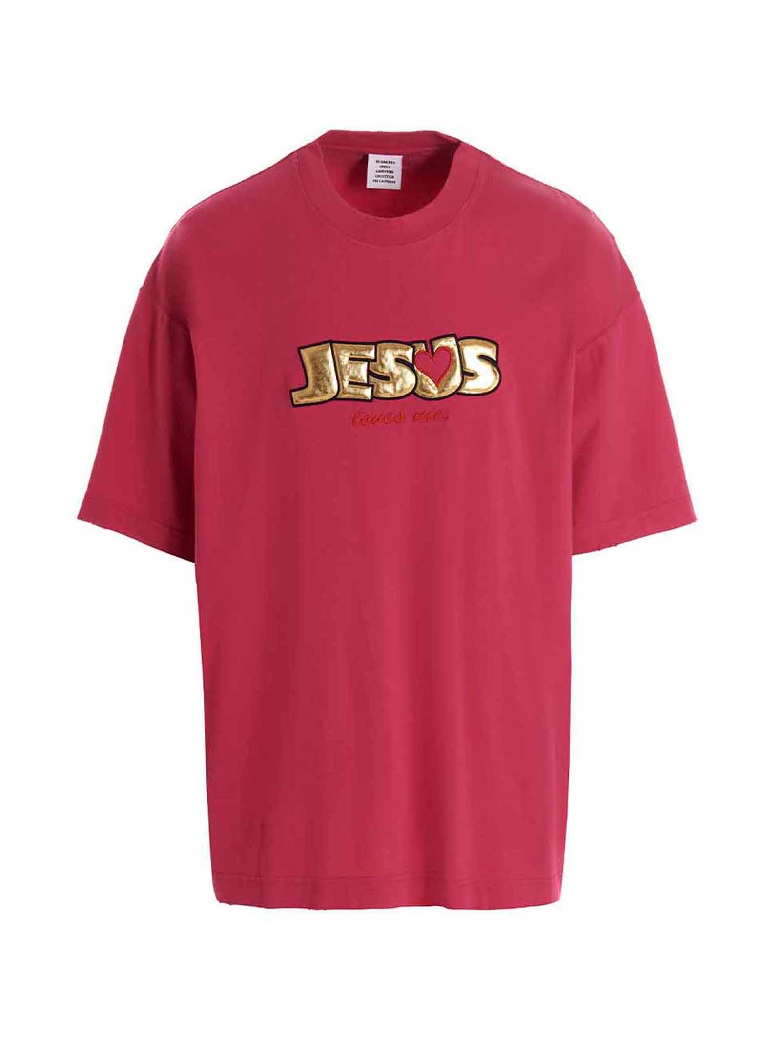 Vetements T-shirt 'jesus Love You' in Red | Lyst