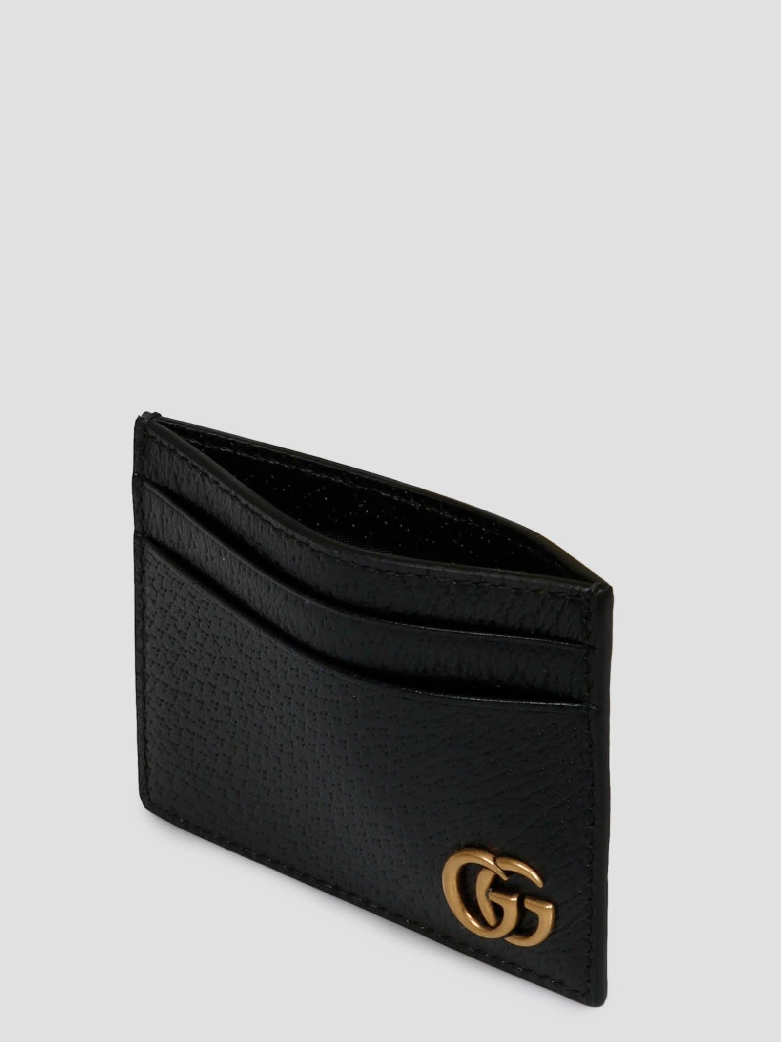 Black Leather GG Marmont Money Clip