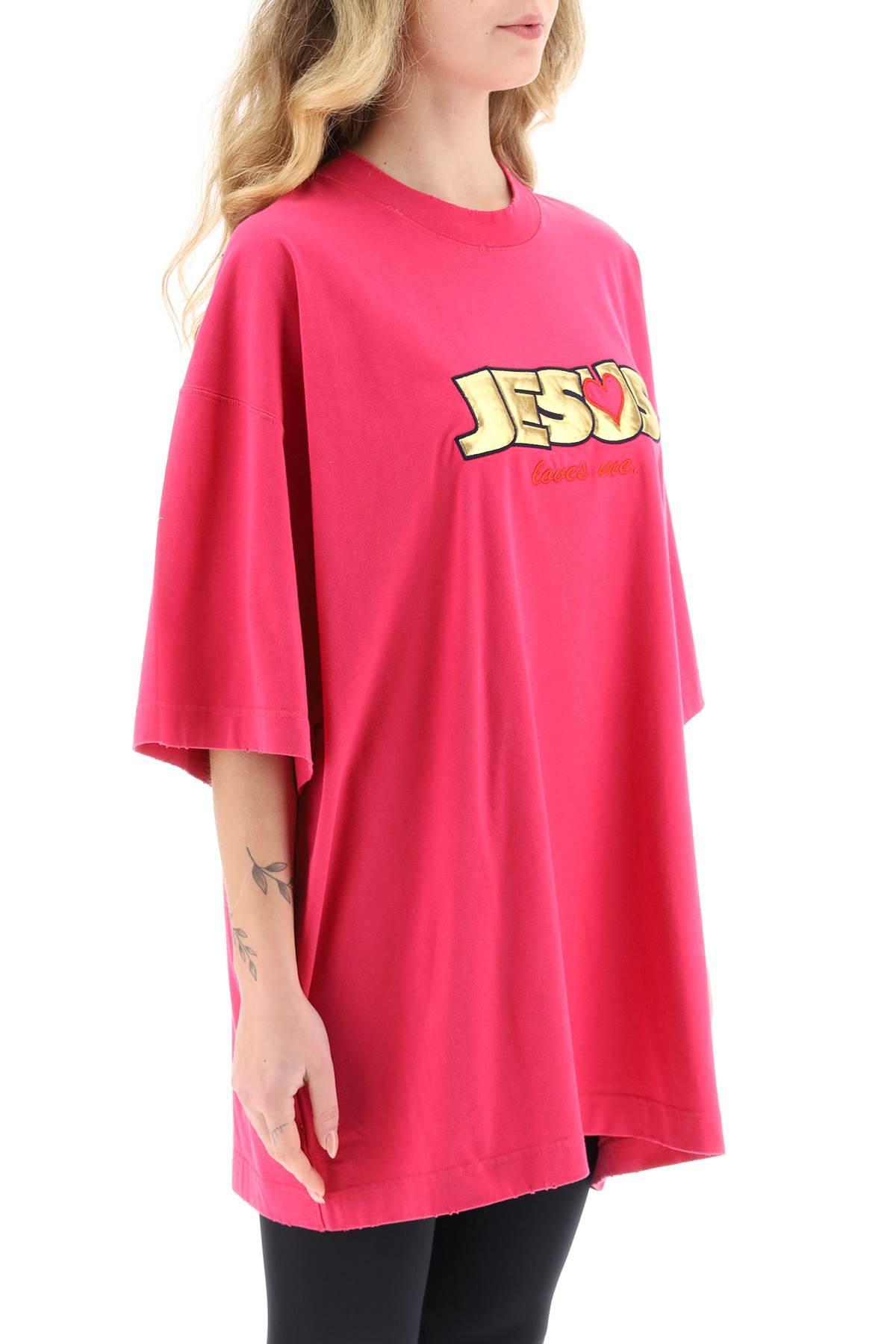 Vetements 'jesus Loves You' Oversized T-shirt in Pink | Lyst